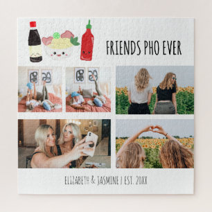 Friends Pho Ever Kawaii Photo Collage Custom Jigsaw Puzzle