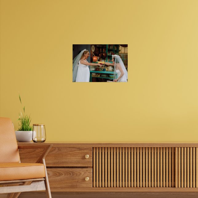 FRIENDS | Phoebe and Monica in Wedding Dresses Poster | Zazzle