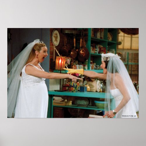 FRIENDS  Phoebe and Monica in Wedding Dresses Poster