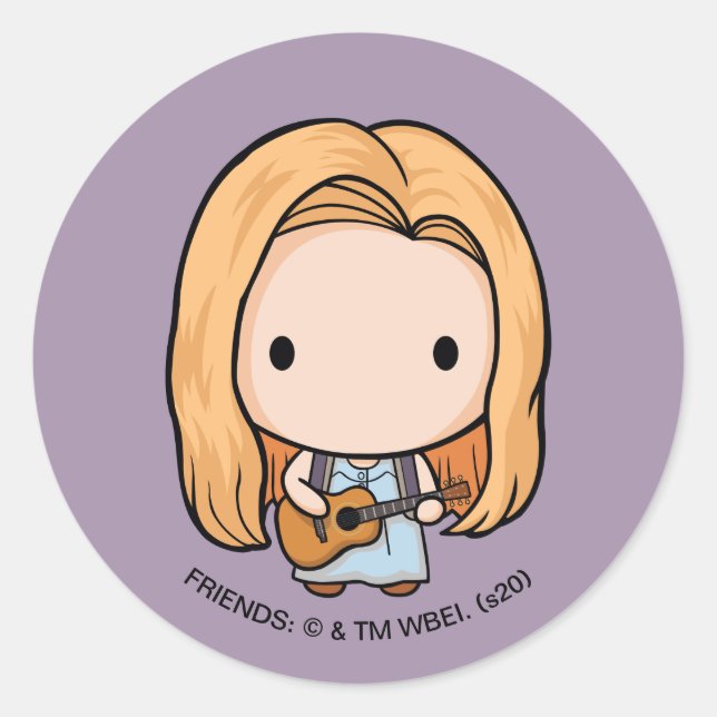 FRIENDS™ | Phoebe Chibi Classic Round Sticker (Front)
