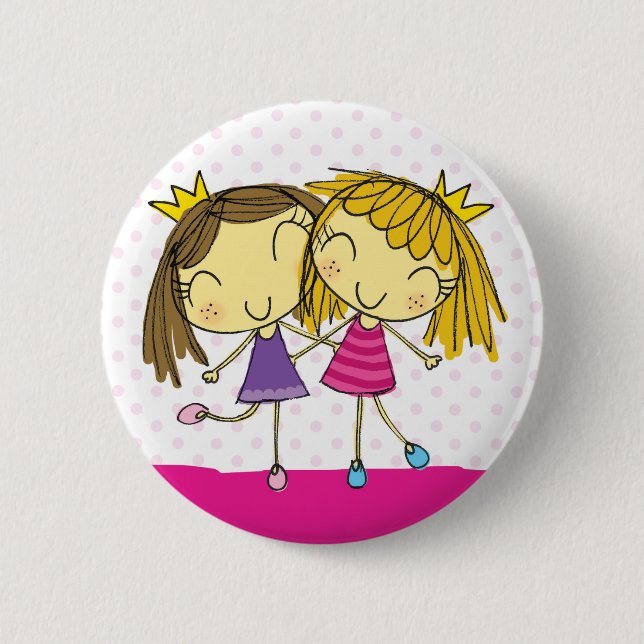 Friends pink princess button (Front)