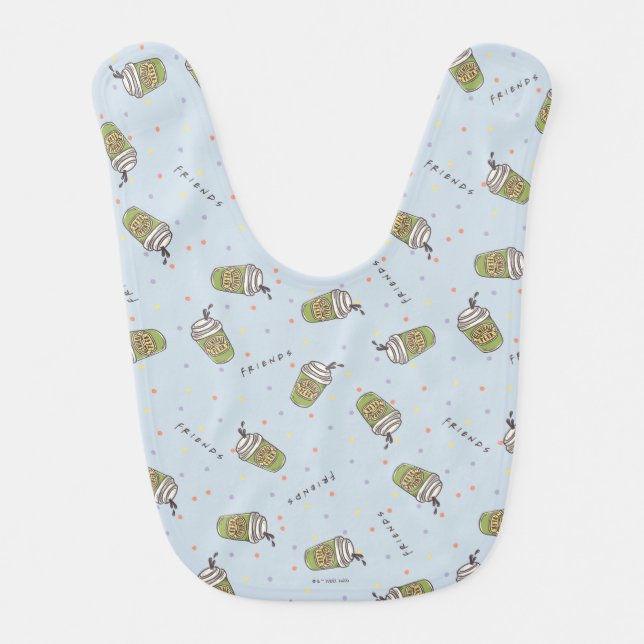FRIENDS™ | Polka Dot Central Perk Pattern Baby Bib (Front)