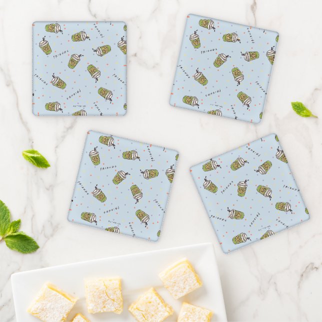 FRIENDS™ | Polka Dot Central Perk Pattern Coaster Set (In Situ)
