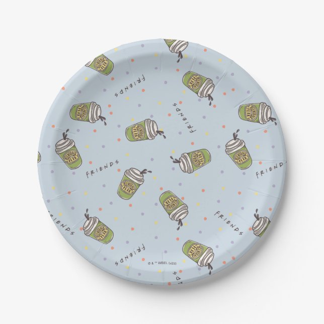 FRIENDS™ | Polka Dot Central Perk Pattern Paper Plates (Front)