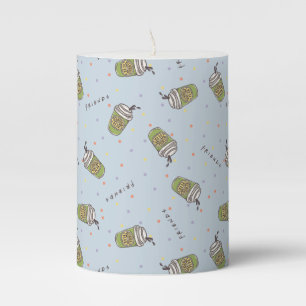 FRIENDS™   Polka Dot Central Perk Pattern Pillar Candle