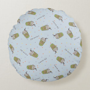 FRIENDS™   Polka Dot Central Perk Pattern Round Pillow