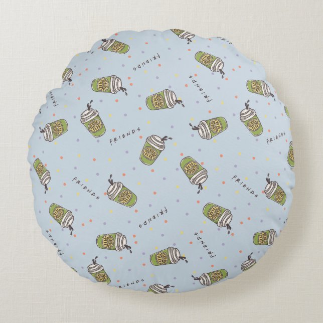 FRIENDS™ | Polka Dot Central Perk Pattern Round Pillow (Front)