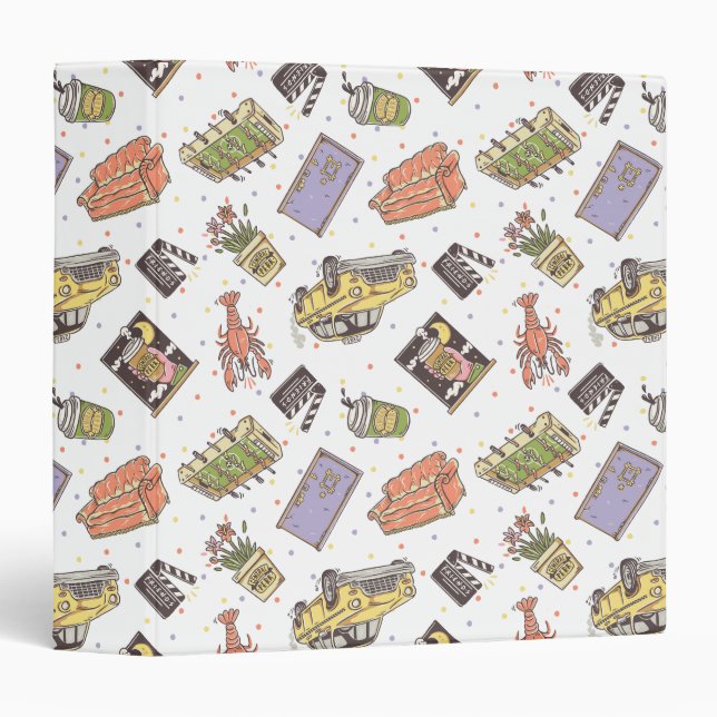 FRIENDS™ | Polka Dot Icon Pattern 3 Ring Binder (Front/Spine)