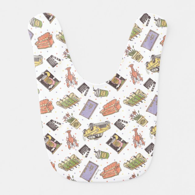 FRIENDS™ | Polka Dot Icon Pattern Baby Bib (Front)