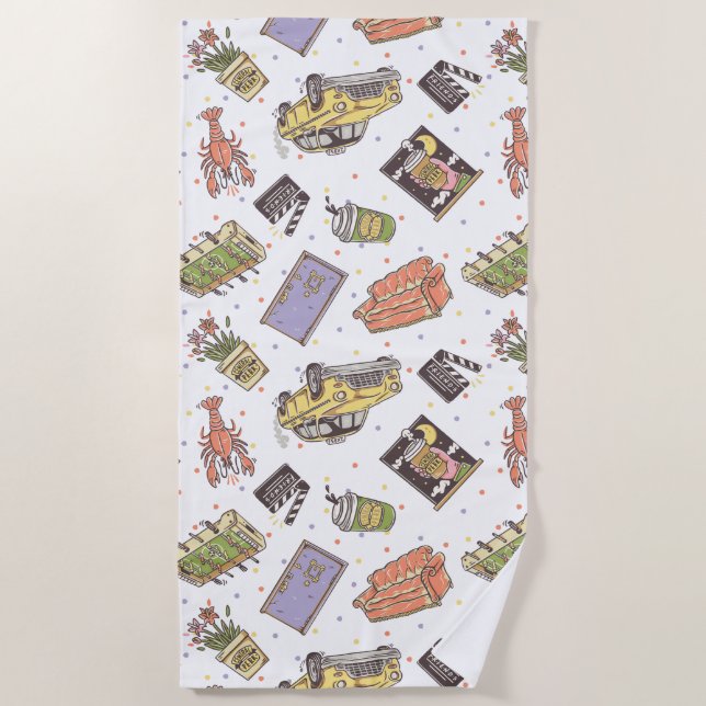 FRIENDS™ | Polka Dot Icon Pattern Beach Towel (Front)
