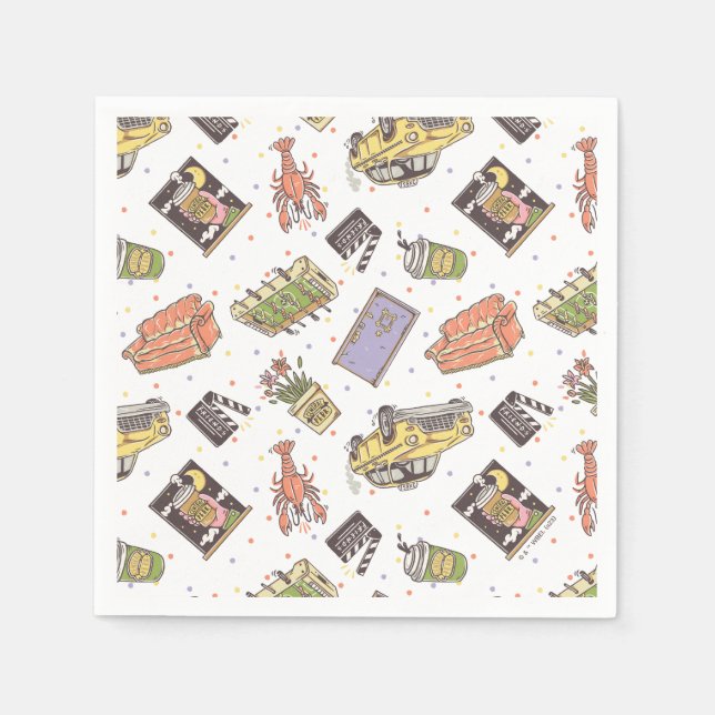 FRIENDS™ | Polka Dot Icon Pattern Napkins (Front)