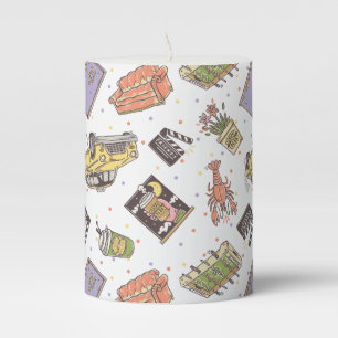 FRIENDS™   Polka Dot Icon Pattern Pillar Candle
