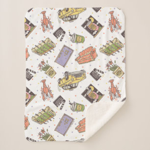FRIENDS™   Polka Dot Icon Pattern Sherpa Blanket