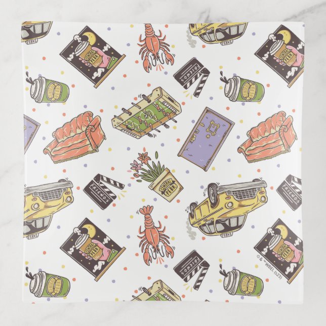 FRIENDS™ | Polka Dot Icon Pattern Trinket Tray (Front)