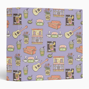 FRIENDS™   Purple Icon Pattern 3 Ring Binder