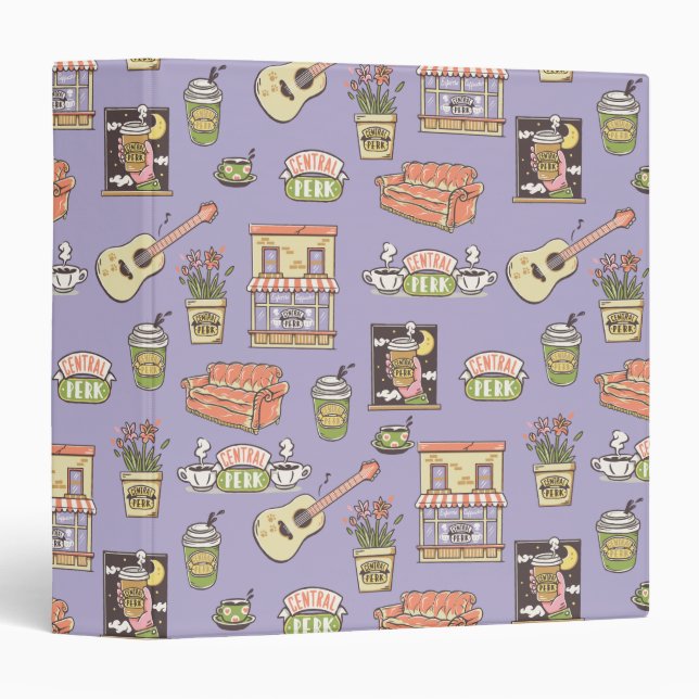 FRIENDS™ | Purple Icon Pattern 3 Ring Binder (Front/Spine)