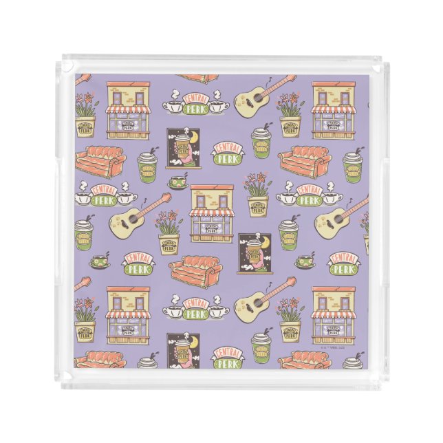 FRIENDS™ | Purple Icon Pattern Acrylic Tray (Front)
