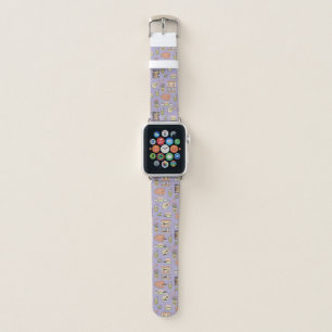 FRIENDS™   Purple Icon Pattern Apple Watch Band