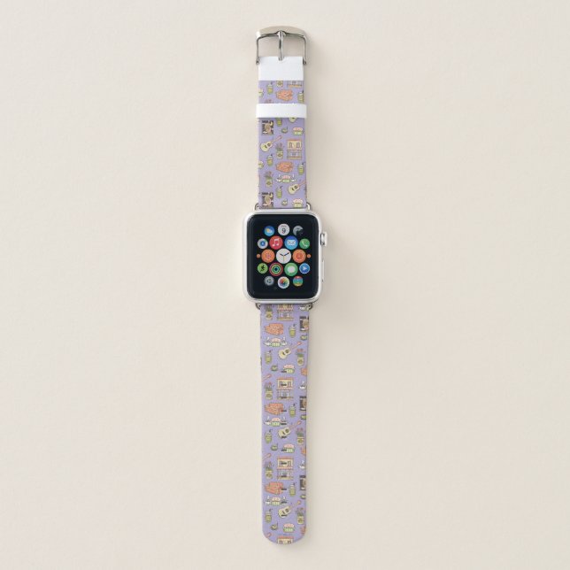 FRIENDS™ | Purple Icon Pattern Apple Watch Band (Front)
