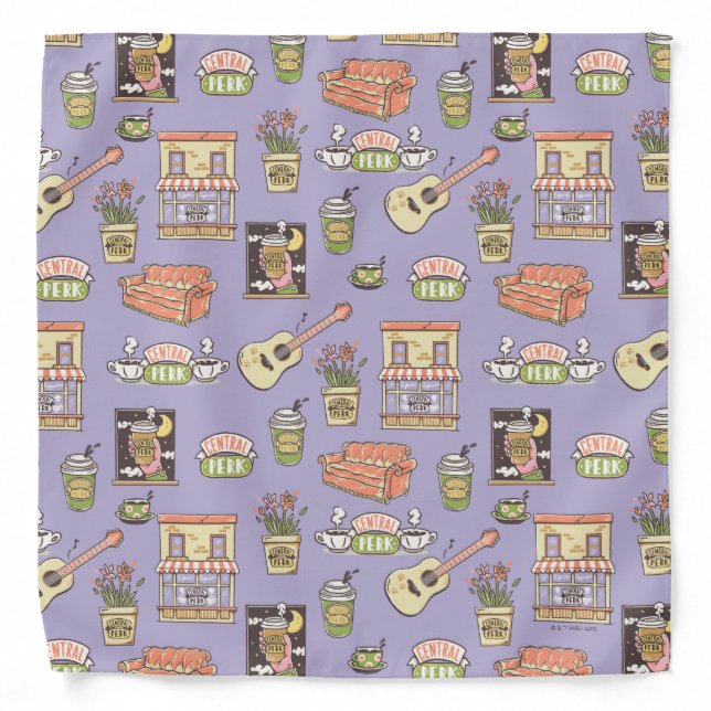 FRIENDS™ | Purple Icon Pattern Bandana (Front)
