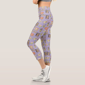 FRIENDS™ | Purple Icon Pattern Capri Leggings