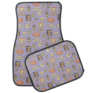FRIENDS™   Purple Icon Pattern Car Floor Mat