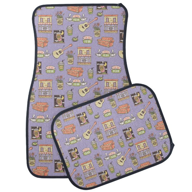FRIENDS™ | Purple Icon Pattern Car Floor Mat (Set)