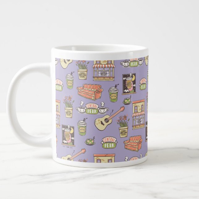 FRIENDS™ | Purple Icon Pattern Giant Coffee Mug (Left)