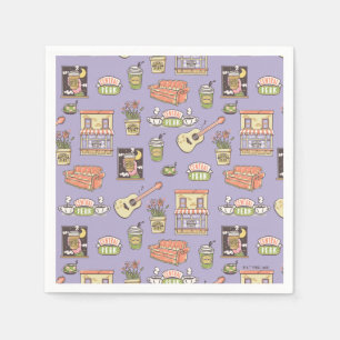 FRIENDS™   Purple Icon Pattern Napkins