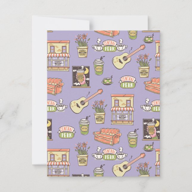 FRIENDS™ | Purple Icon Pattern Note Card (Front)