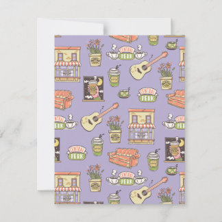 FRIENDS™ | Purple Icon Pattern Note Card