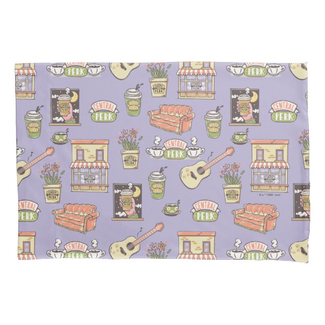 FRIENDS™ | Purple Icon Pattern Pillow Case (Front)