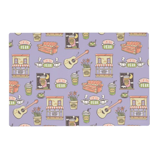 FRIENDS™ | Purple Icon Pattern Placemat (Front)