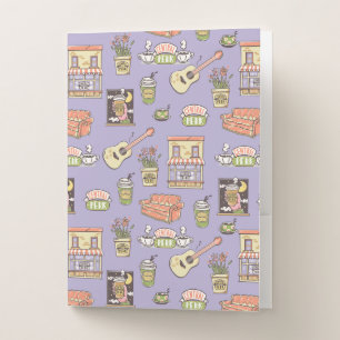 FRIENDS™   Purple Icon Pattern Pocket Folder