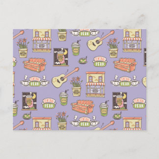 FRIENDS™ | Purple Icon Pattern Postcard