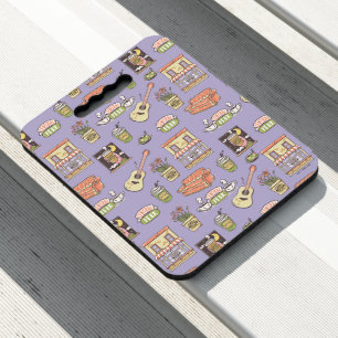 FRIENDS™   Purple Icon Pattern Seat Cushion