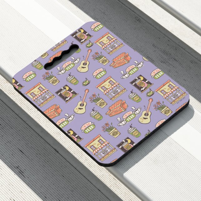 FRIENDS™ | Purple Icon Pattern Seat Cushion (In Situ)