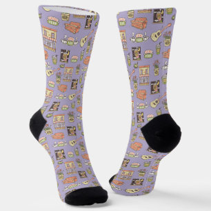 FRIENDS™   Purple Icon Pattern Socks