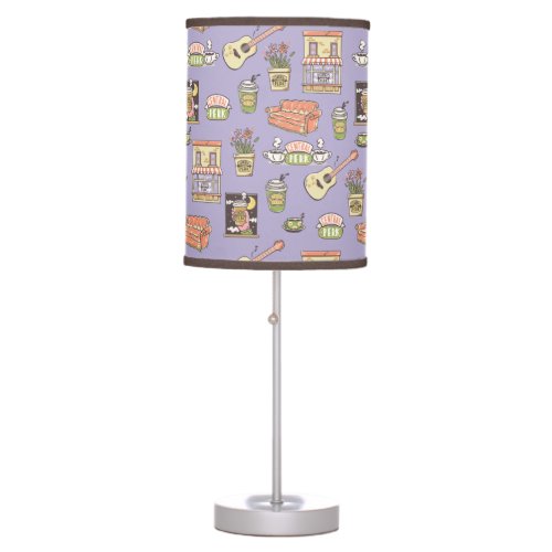 FRIENDS  Purple Icon Pattern Table Lamp