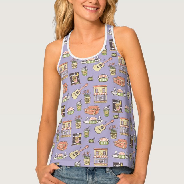 FRIENDS™ | Purple Icon Pattern Tank Top (Front)