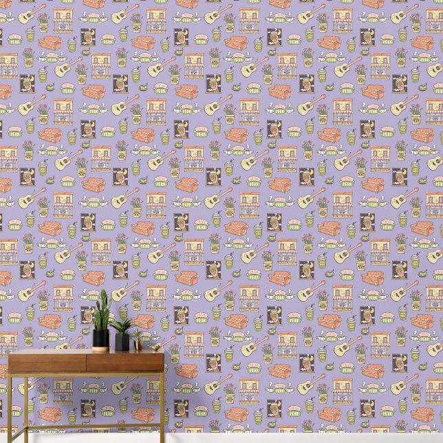 FRIENDS™ | Purple Icon Pattern Wallpaper (Hallway)