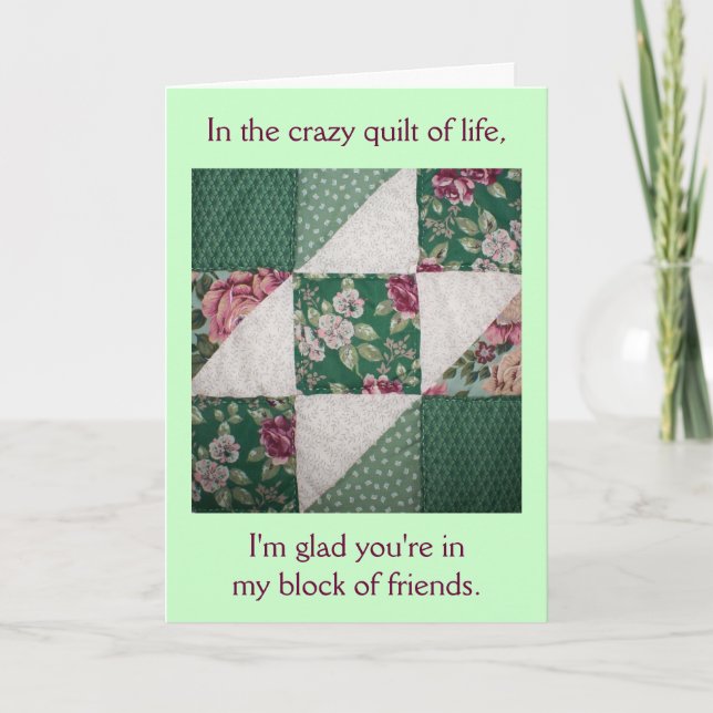 Friends Quilt Of Life Birthday Card (Front)