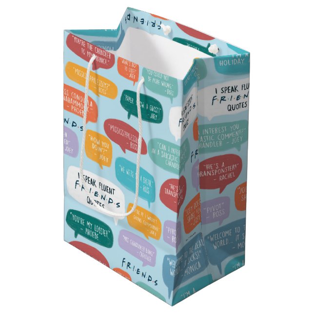 FRIENDS™ Quote Pattern Medium Gift Bag (Front Angled)