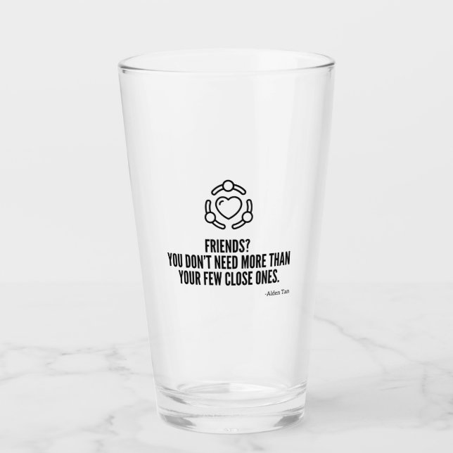 Friends quotes glass (Front)