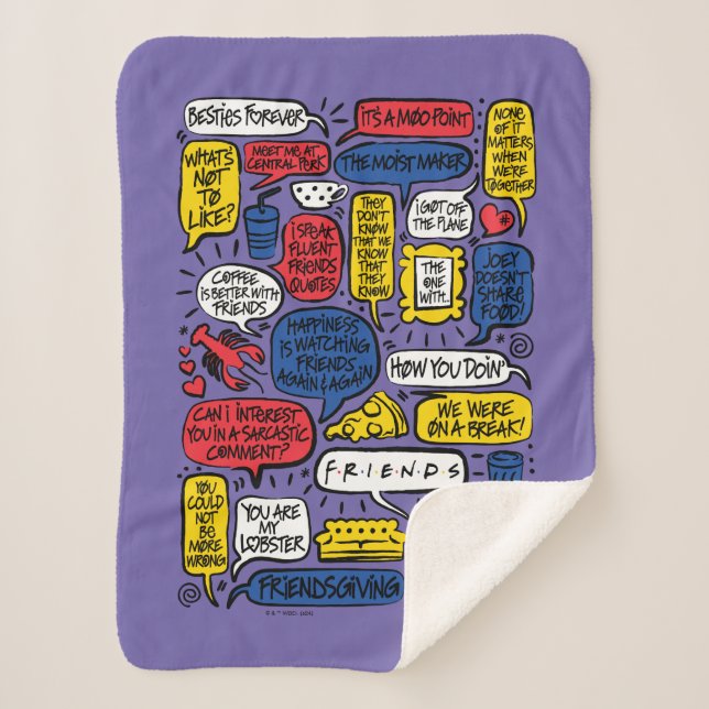FRIENDS™ Quotes Sherpa Blanket (Front)