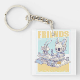 Friends robot rabbit and machine 071502 keychain