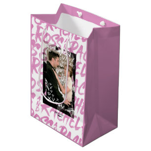 FRIENDS™   Ross And Rachel Doodled Hearts Medium Gift Bag