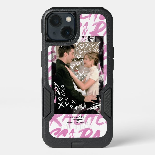 FRIENDS™ | Ross And Rachel Doodled Hearts Otterbox iPhone Case (Back)