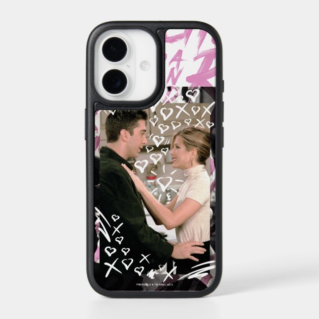 FRIENDS™ | Ross And Rachel Doodled Hearts Otterbox iPhone Case (Back)