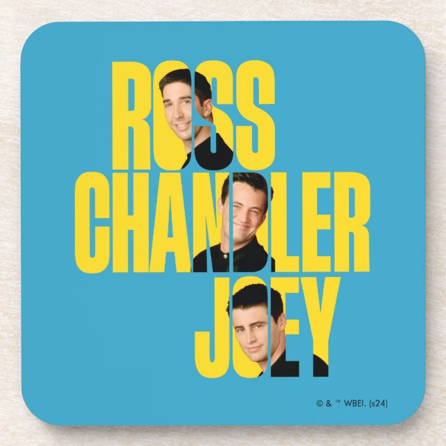 FRIENDS™ | Ross, Chandler & Joey Beverage Coaster (Front)